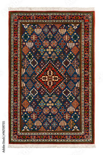 Persian josheghan oriental carpet isolated with clipping path