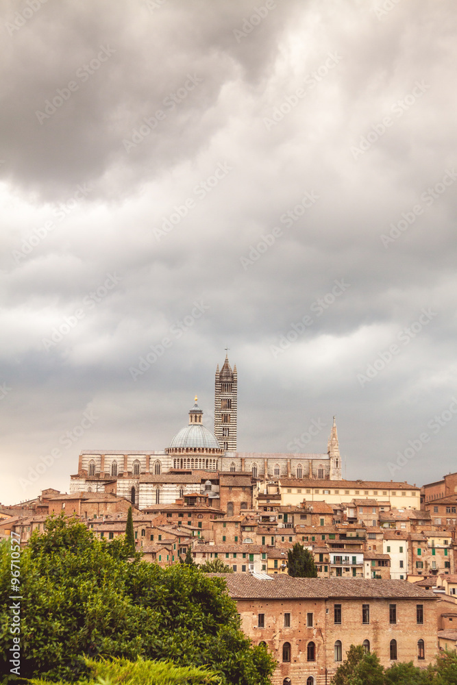 Panorama of Siena, Tuscany, Italy with beautiful dome of Siena C
