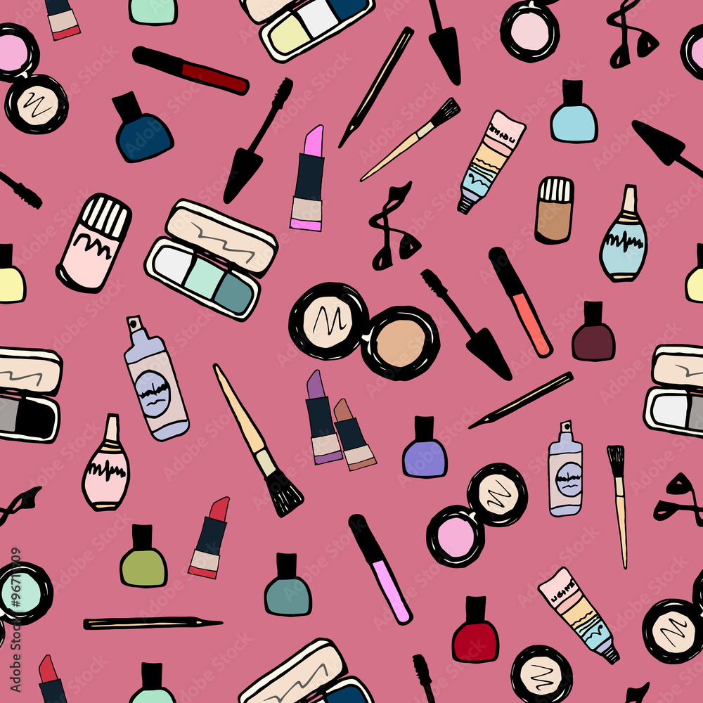 Make-up Cosmetics Seamless Pattern Color
