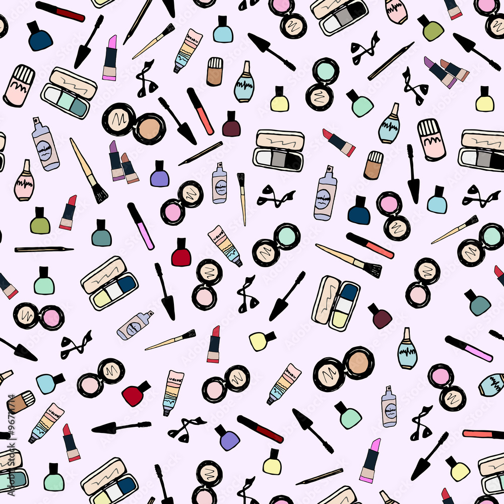 Cosmetics Seamless Pattern Cosmetics Seamless Pattern