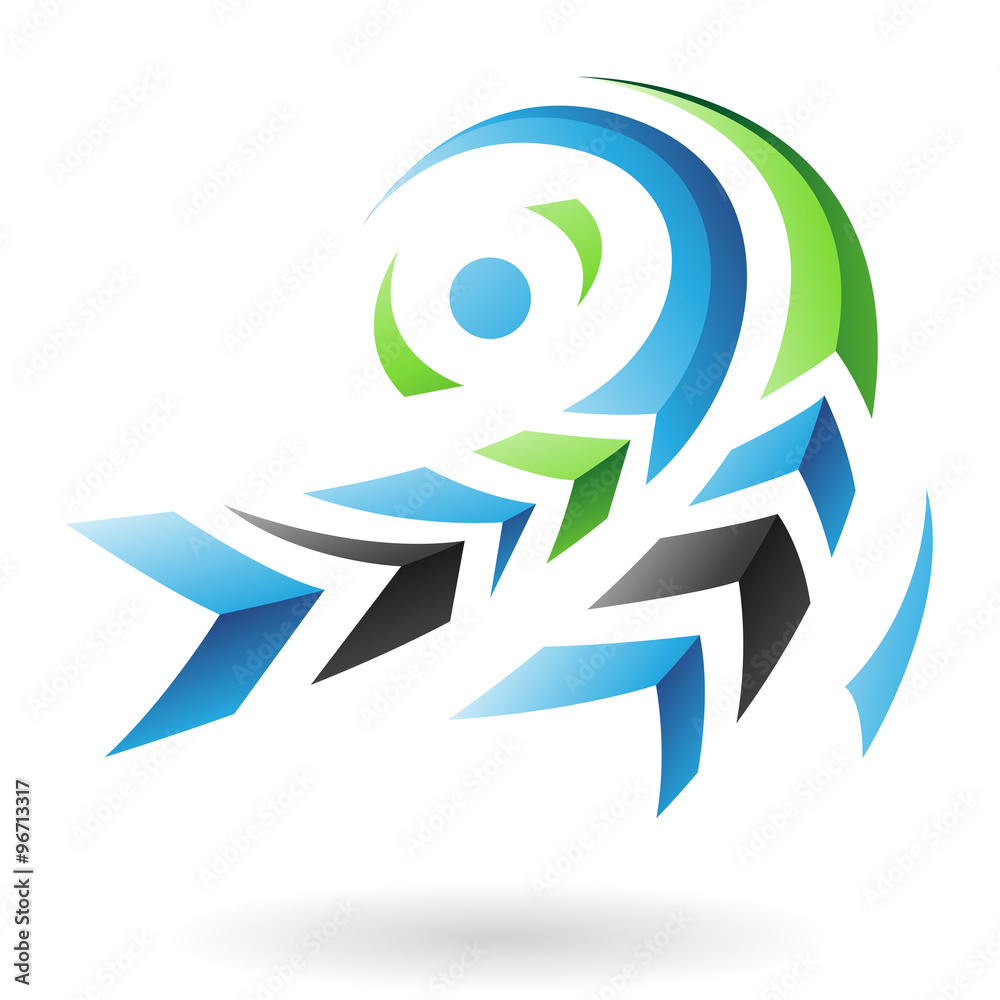 Obraz premium Flying Dynamic Abstract Arrows Icon