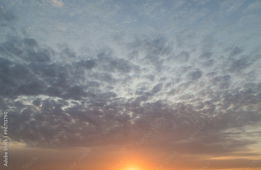 beautiful clouds dawn sun as background