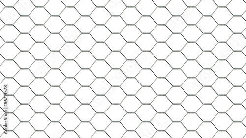fencing mesh on white background, texture