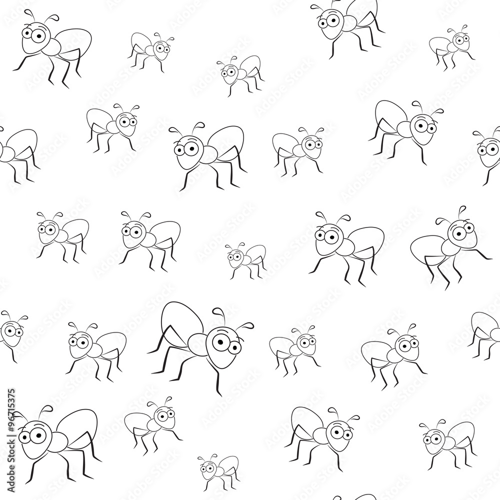 Ants seamless pattern