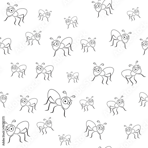 Fototapeta Naklejka Na Ścianę i Meble -  Ants seamless pattern