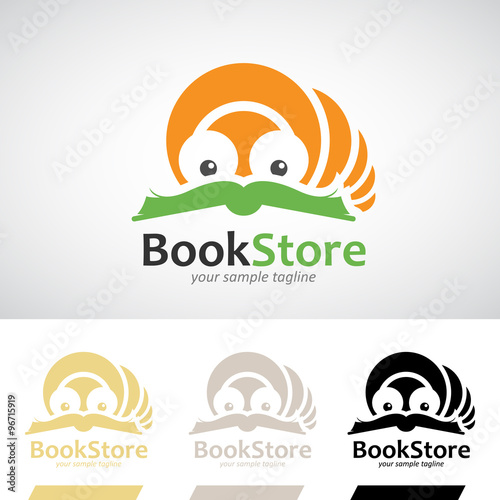 Book Worm Reading a Book Logo Icon