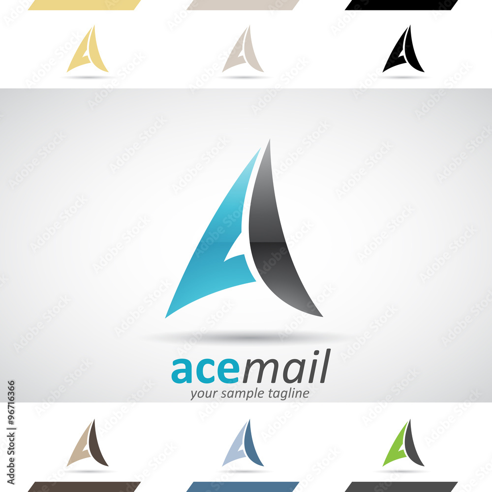Blue and Black Logo Shapes and Icons of Letter A Blue and Black Logo Shapes and Icons of Letter A