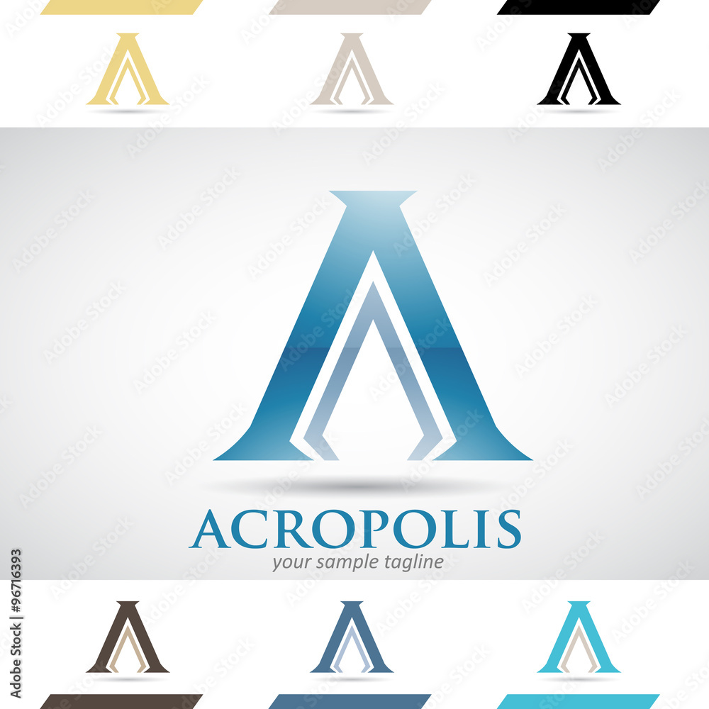 Blue and Brown Logo Shapes and Icons of Letter A Blue and Brown Logo Shapes and Icons of Letter A