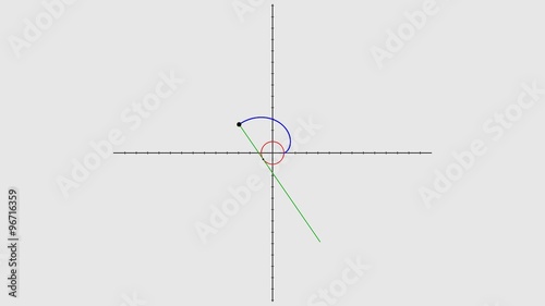 Drawing evolvent spiral demonstration seamless loop 4k uhd
