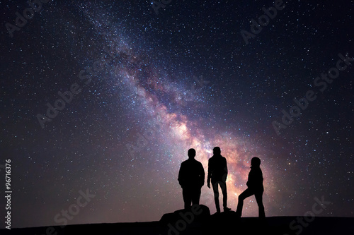 Milky Way. Night sky and si...