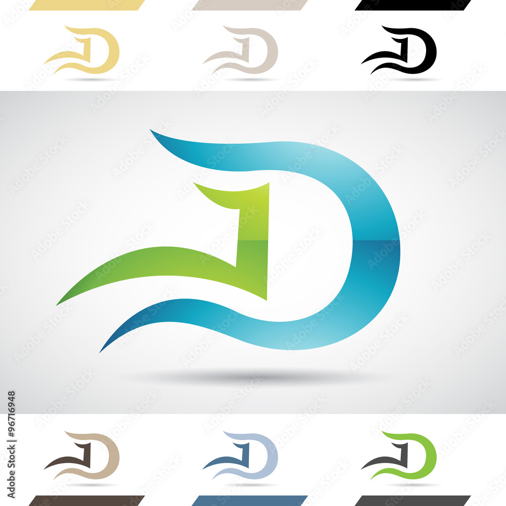 Fototapeta premium Logo Shapes and Icons of Letter D