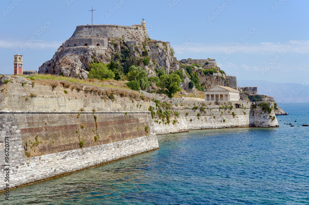 Venetian fortress Palaio Frourio in city of Corfu, Greece.