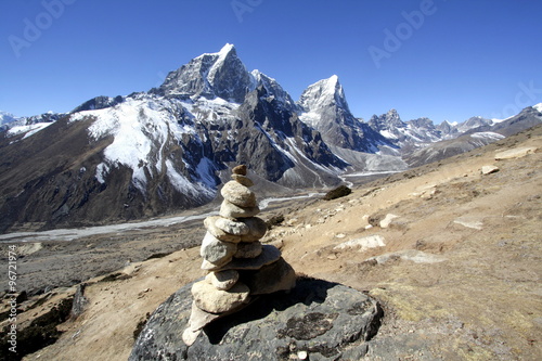 Taboche and Cholatse peak, Khumbu himal Nepal photo
