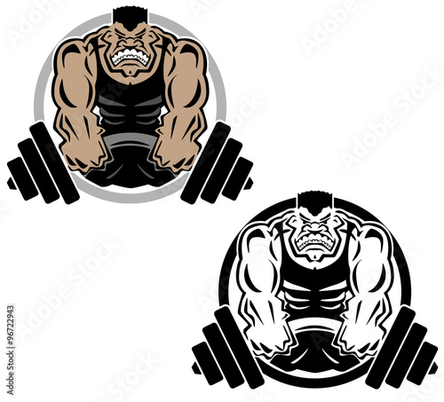 Weightlifting Muscle Fitness Gym Logo Illustration