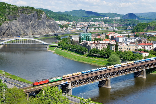 Railways bridge over Elbe river, Usti nad Labem, Czech republi
