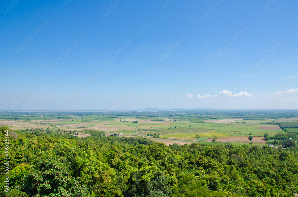 Tay Ninh field with view from Ba Den mountain. Agriculture image