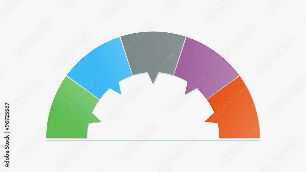 Five fan shape rectangle solution box animation,  presentation animation templete(included alpha)