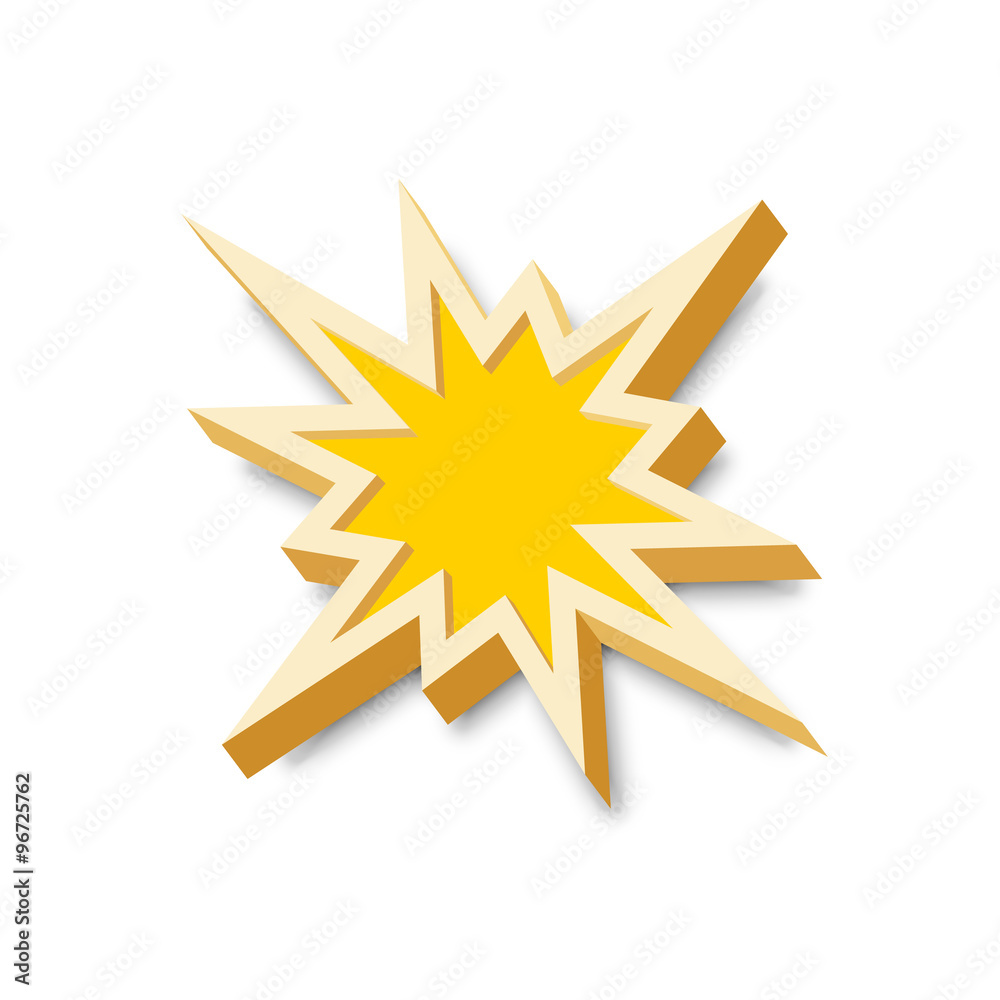 Bang explosion sign with 3D style Bang explosion sign with 3D style