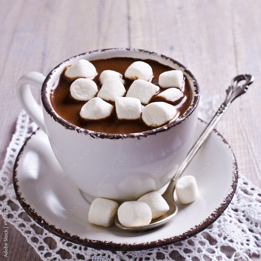 Hot chocolate with marshmallow Hot chocolate with marshmallow