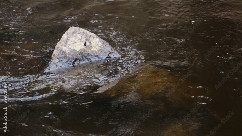 large Stone in river, its underwater part of a lot more to that on the surface large Stone in river, its underwater part of a lot more to that on the surface