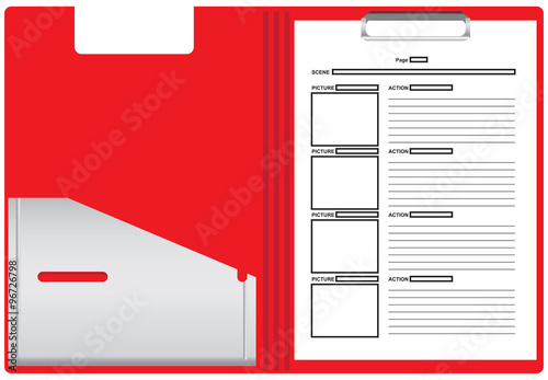 Paper for the storyboard of the film