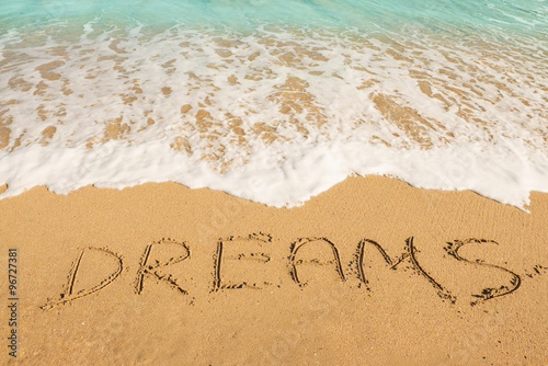 Dreams message on the sand