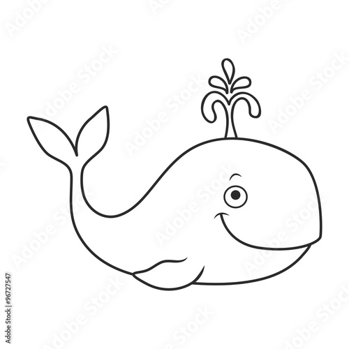 Happy cartoon whale
