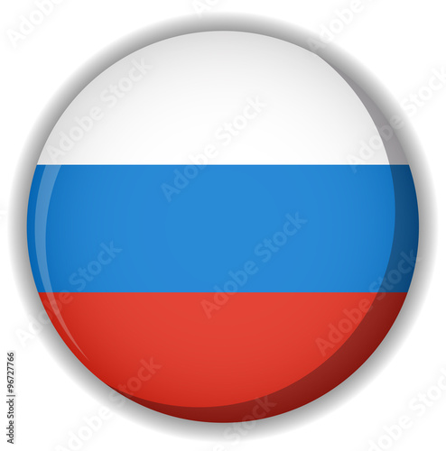 Russia flag button vector image