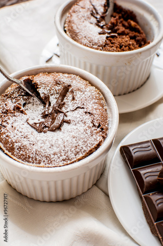 Obraz na plátně Traditional chocolate souffle