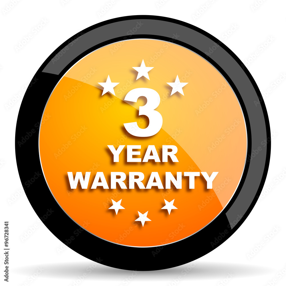 warranty guarantee 3 year orange icon warranty guarantee 3 year orange icon