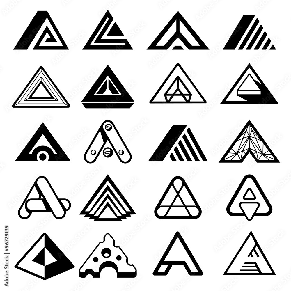 Triangle shapes for A letter logo and monogram. Abstract geometric vector elements Triangle shapes for A letter logo and monogram. Abstract geometric vector elements
