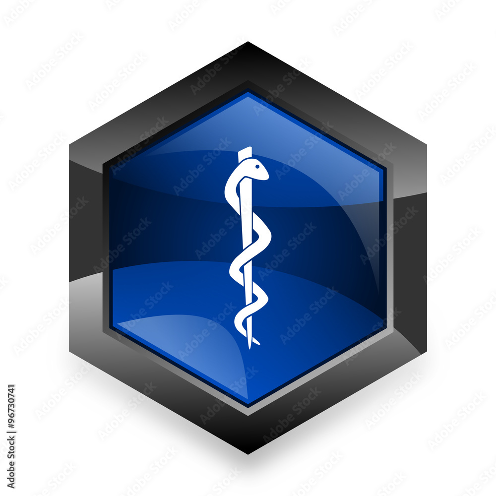 emergency blue hexagon 3d modern design icon on white background emergency blue hexagon 3d modern design icon on white background