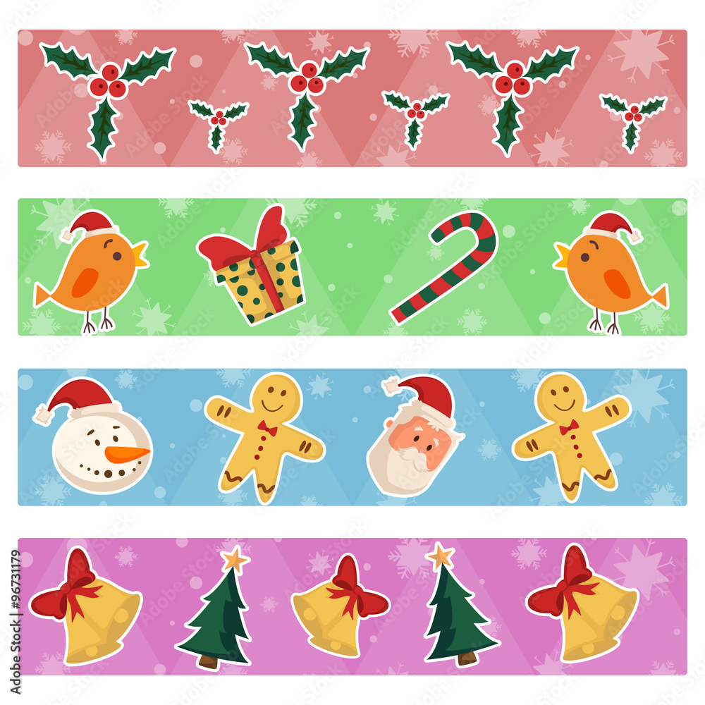 Naklejka premium Merry Christmas border and decoration frame