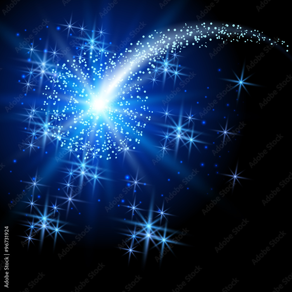 Fototapeta premium Flying Christmas star