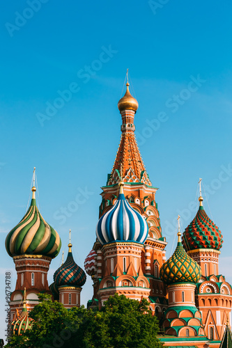 The Saint Basil's Cathedral, is a famous church in Red Square in