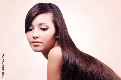 beautiful pretty young girl with long hairs