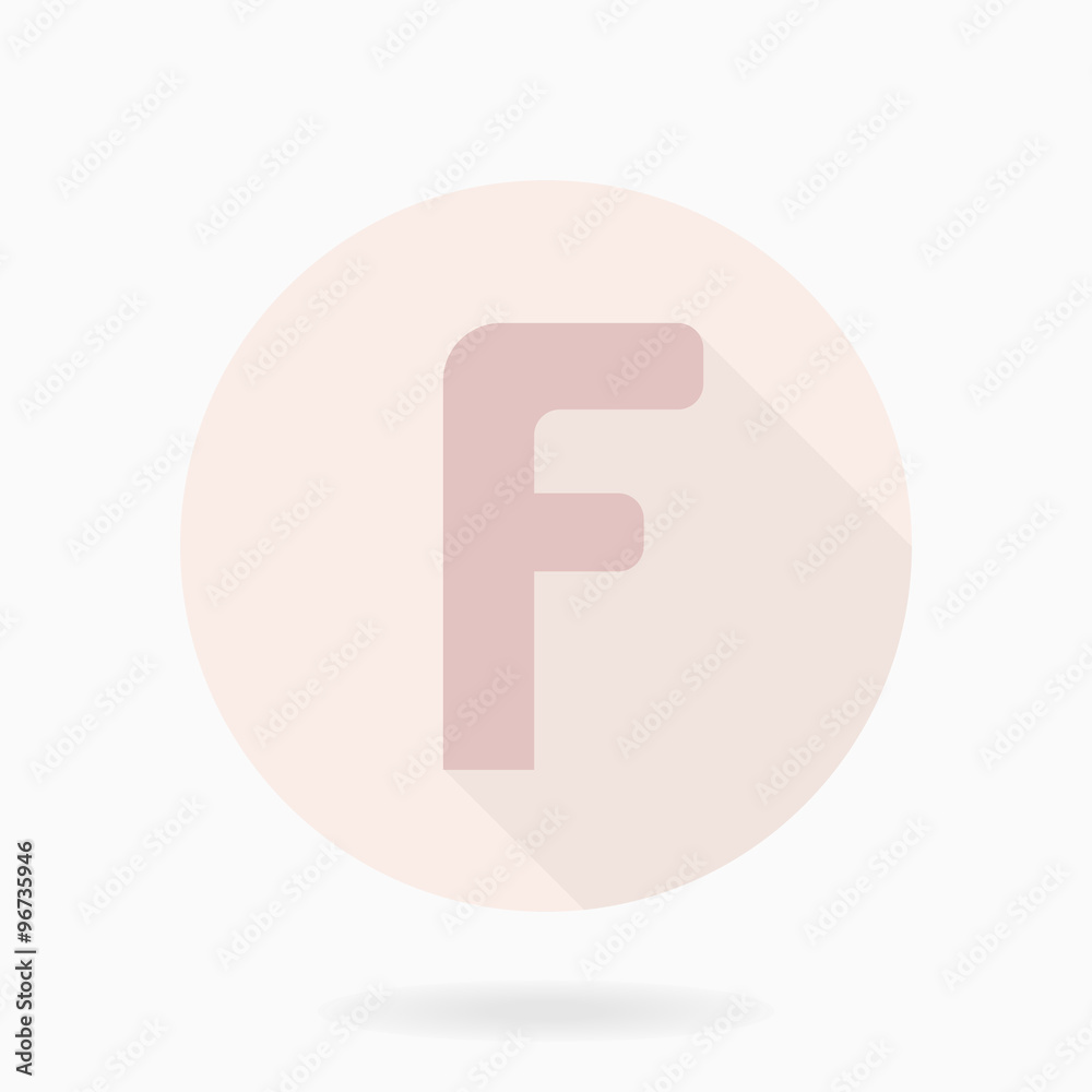 Fine Vector Flat Icon With Letter F Fine Vector Flat Icon With Letter F