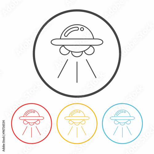 Space UFO line icon