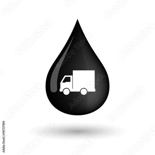 Vector oil drop icon with a  delivery truck