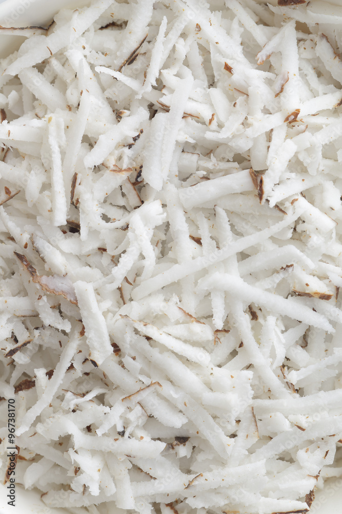 Fresh Grated Coconut / High resolution image of freshly grated coconut shot in studio.