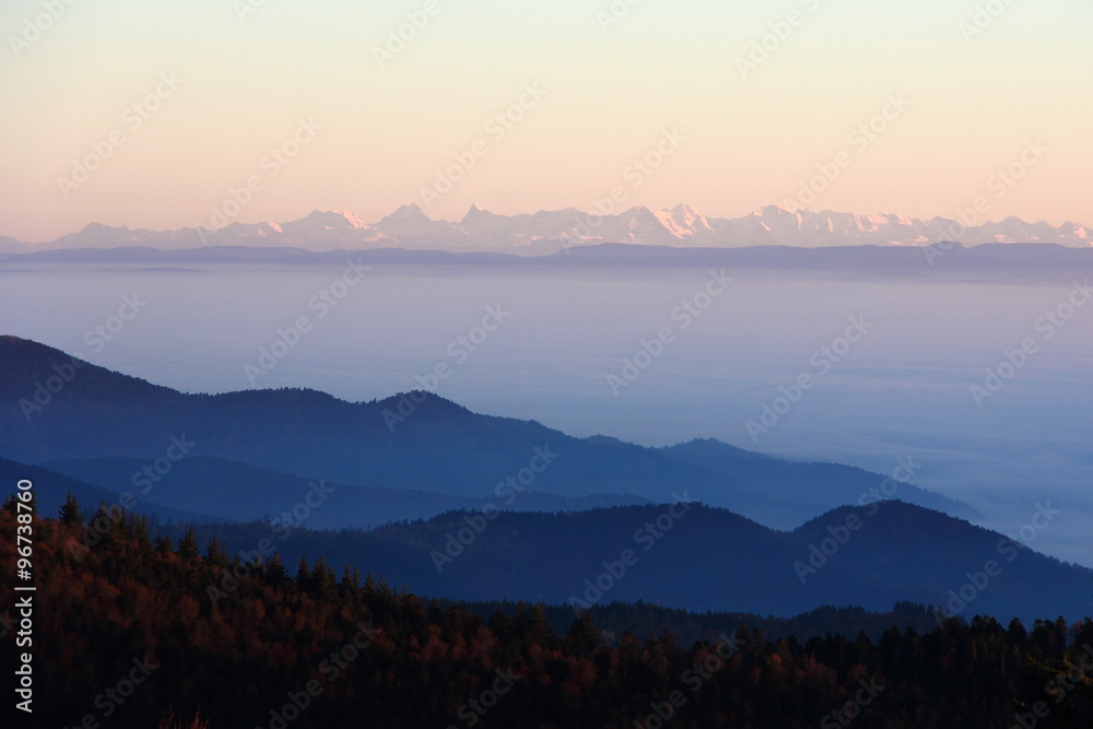 Les Alpes vues des Vosges