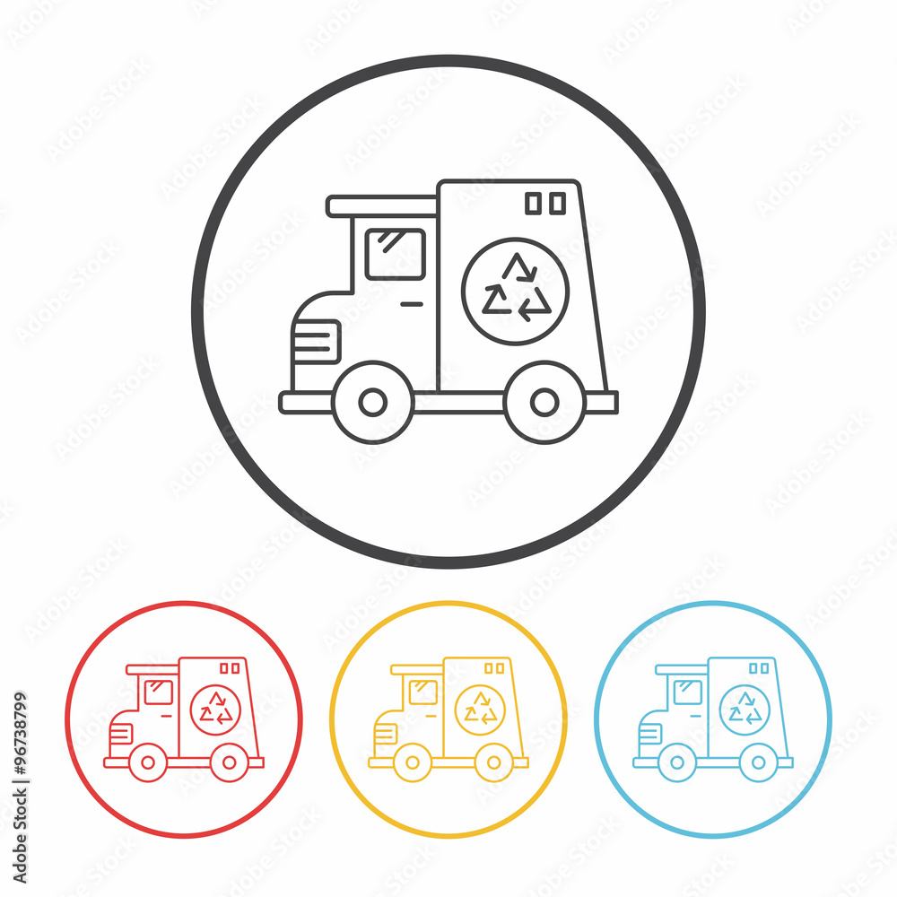 garbage car line icon garbage car line icon