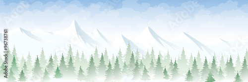 Winter landscape in the mountains