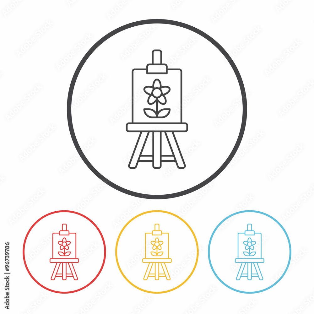 painting artwork line icon painting artwork line icon