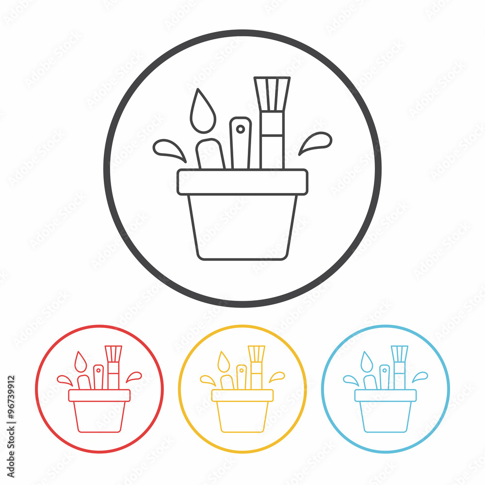 Paint brush line icon Paint brush line icon