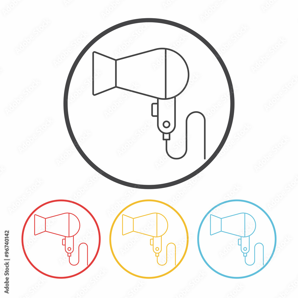 Fototapeta premium Hair dryer line icon