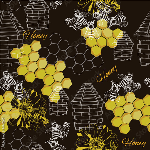 seamless pattern honey