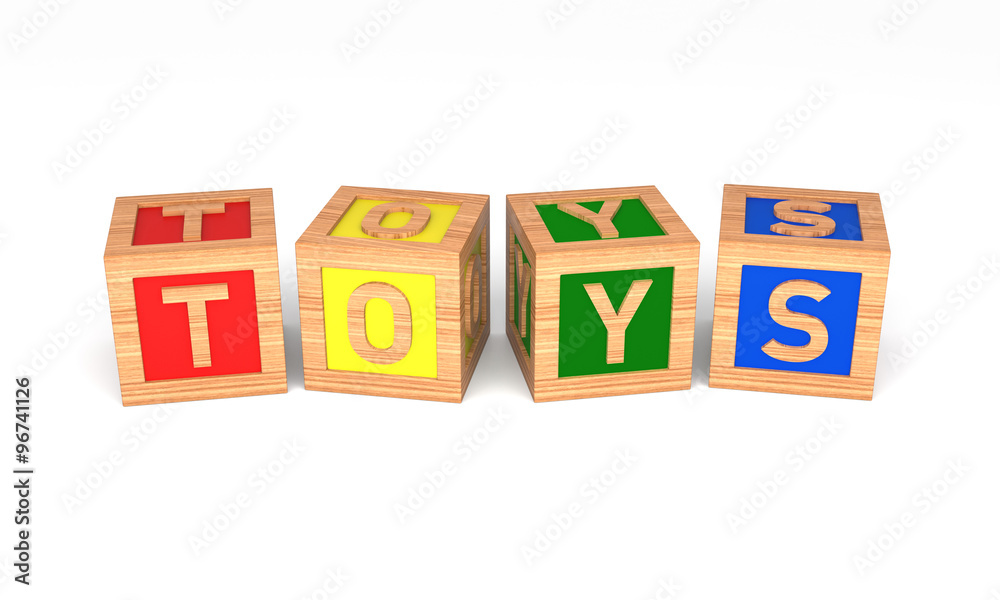 Toys Alphabet Blocks. Isolated on White. 3D Rendering Toys Alphabet Blocks. Isolated on White. 3D Rendering
