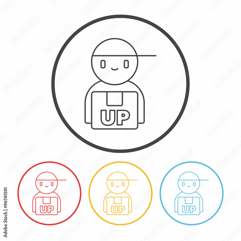 Deliveryman line icon Deliveryman line icon