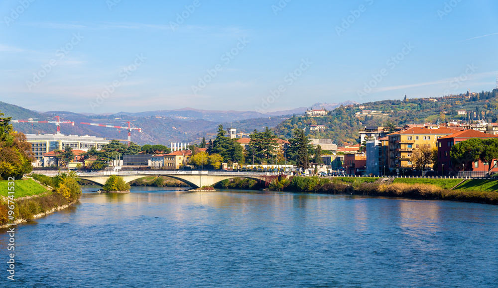 The Adige river in Verona - Italy